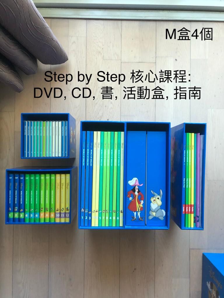 迪士尼美語世界 （分類：兒童書籍）位於 Hong Kong。 由 chanjiangxq 提交（商品編號 1448797159，圖片 3）。簡介： 書本及卡片有正常使用痕跡，CD及DVD新淨及播放正常，有playmate機身泛黃，但功能一切正常，可播放，可錄音，完全冇問題，有少量教材玩具，zippy and me光碟壞了一隻。
