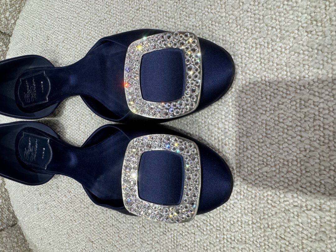 二手Roger Vivier Dorsay Sexy Choc 水鑽底鞋36.5size, 名牌, 鞋及波鞋