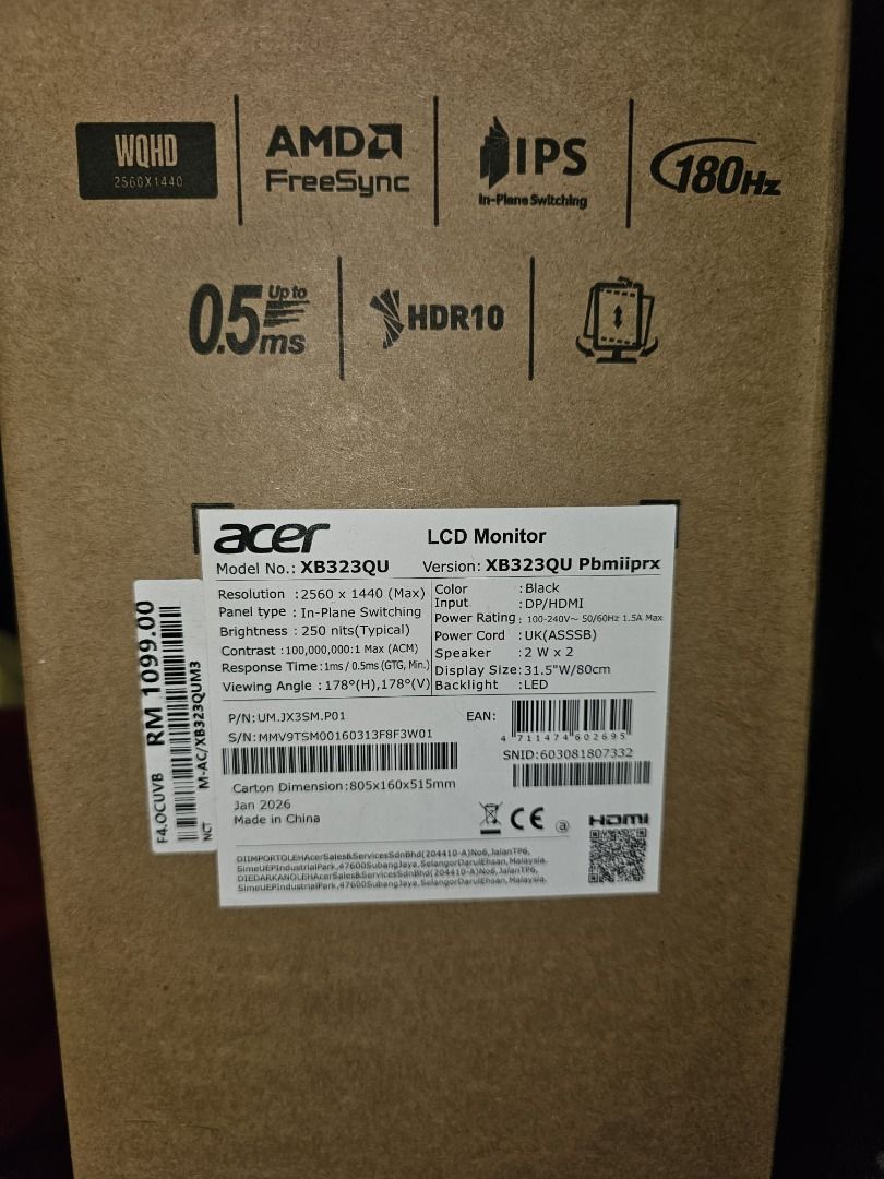 Acer Predator 32inch Monitor 1440p