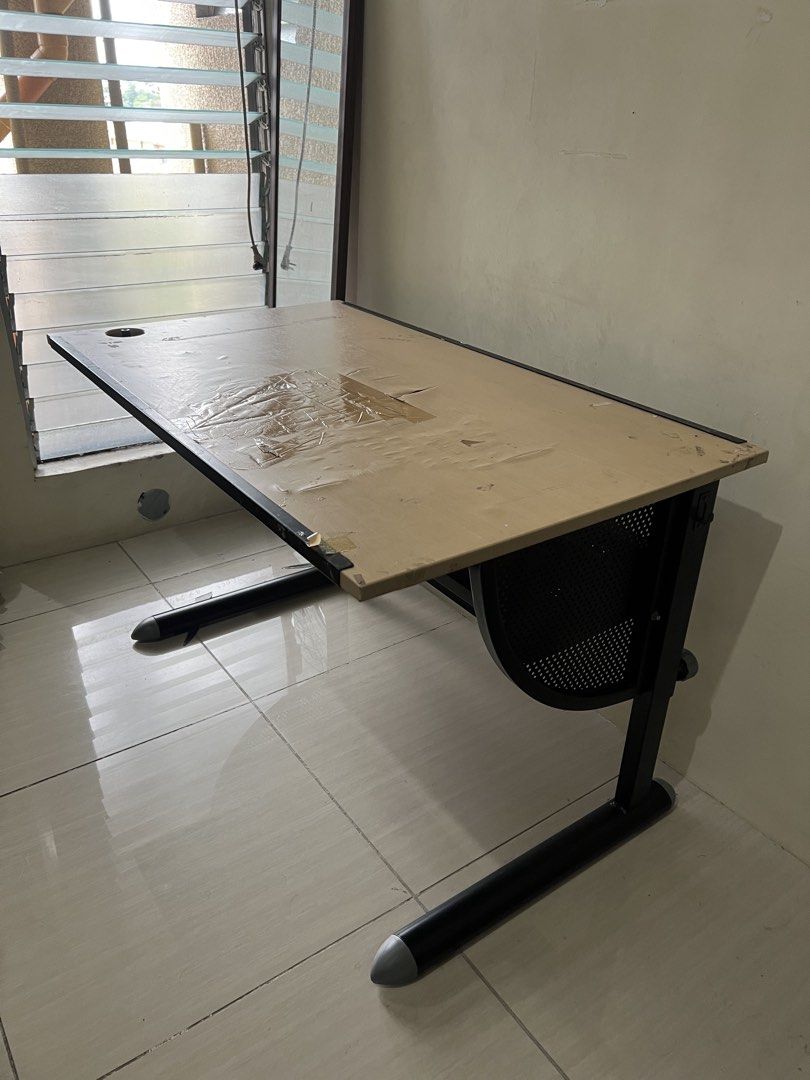 Adjustable Drafting Table Art Desk (Category: Tables & Sets) located in Cebu City. Submitted by rap.declutter (Listing ID 1448795706, Image 3). Description: RFS: moving out - Adjustable drafting table, perfect for drawing, sketching, and art projects. - Surface tilts to multiple angles for comfortable use. - Sturdy legs ensure excellent support and stability. INCLUDES: 5 backing papers (cartolina) 9 tracing papers 2 rotring paper cases 3 t square