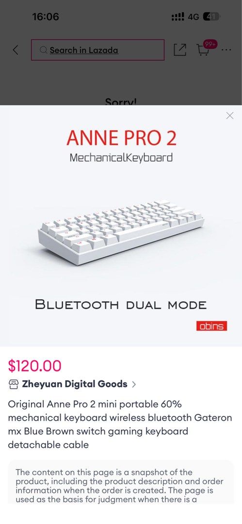 Anne Pro 2 Mechanical Keyboard Bluetooth Dual Mode