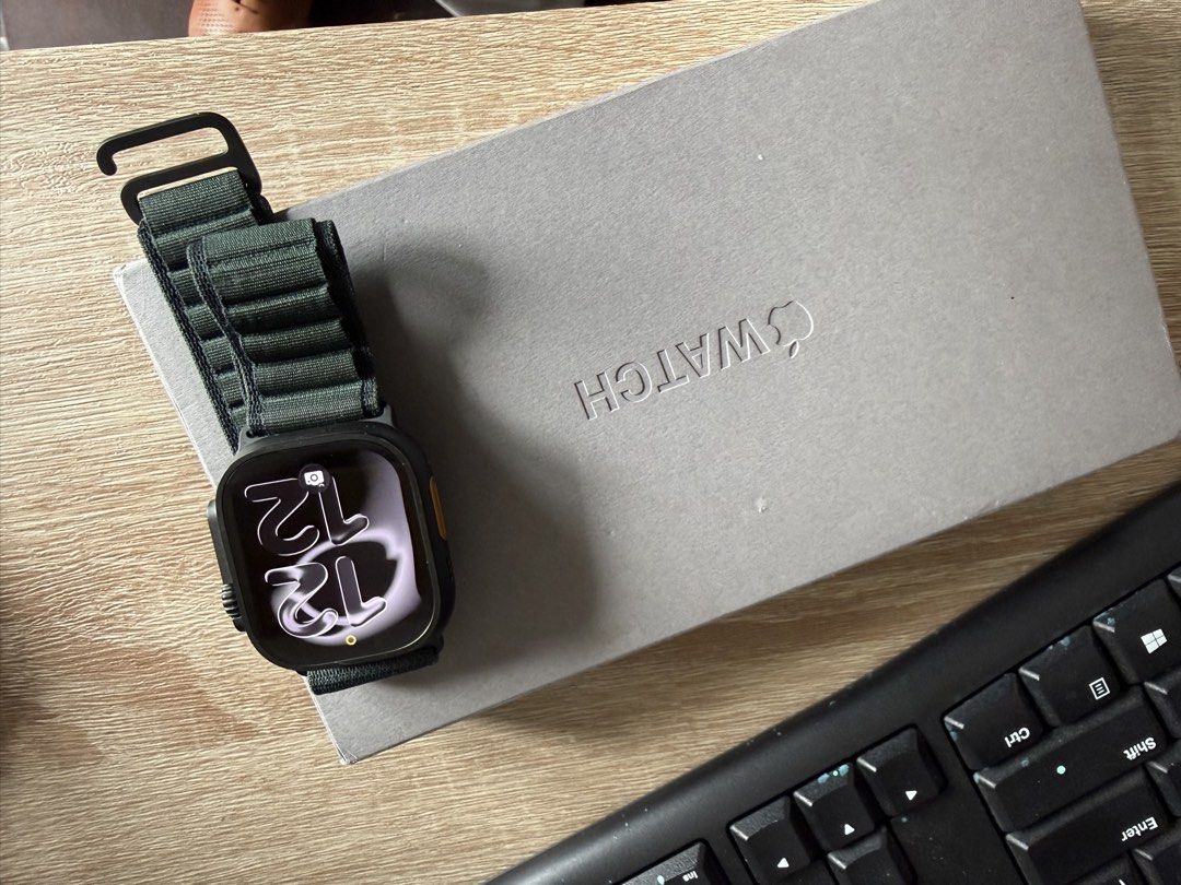 Apple Watch Ultra 2 GPS Cellular 49mm Titanium Case Green Alpine Loop (Category: Wearables & Smart Watches) located in Makati City. Submitted by akong06 (Listing ID 1448709269, Image 2). Description: - Apple Watch Ultra 2 - 49mm Titanium Case - GPS and Cellular Model - Includes Green Alpine Loop Band (Size Large).