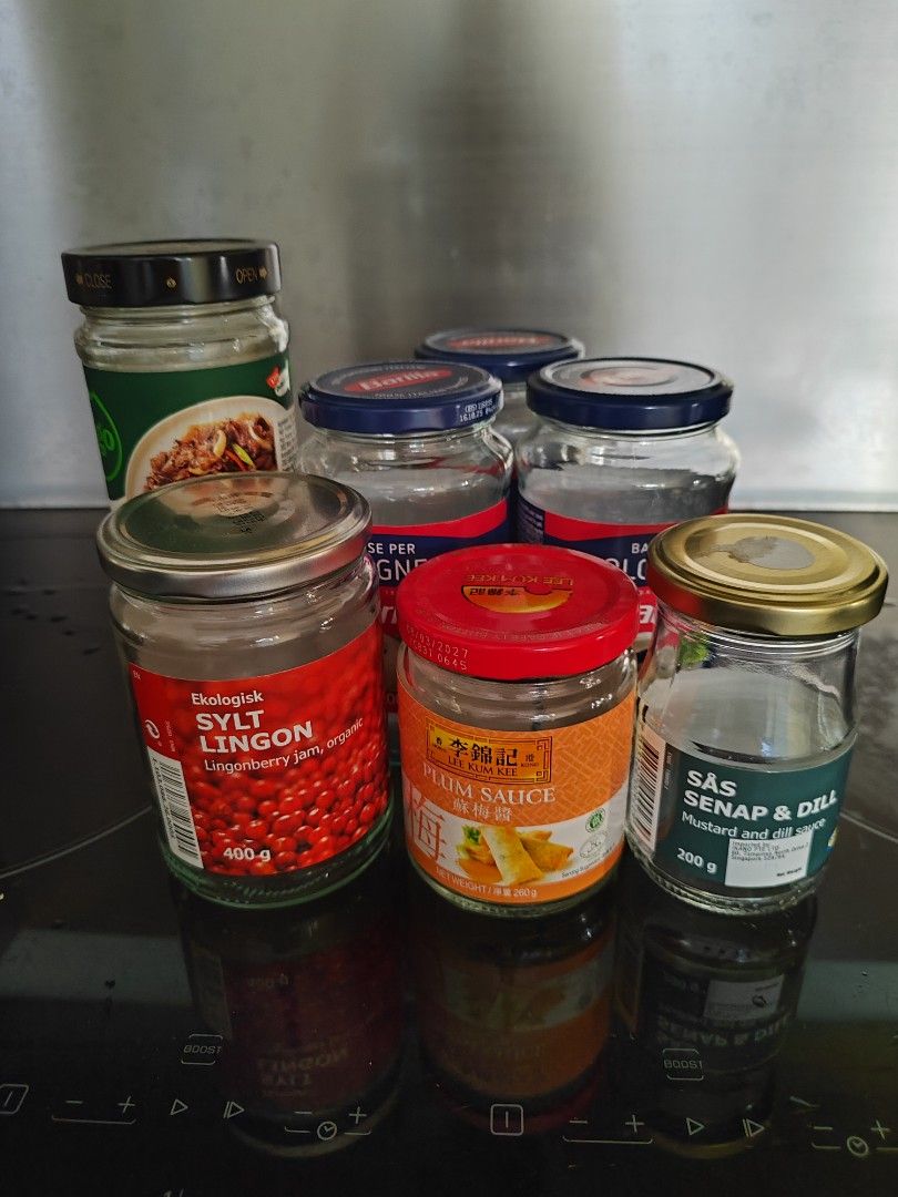 Assorted Empty Glass Jars