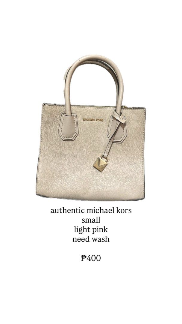 Authentic Michael Kors Small Light Pink Handbag (Category: Luxury Bags & Wallets) located in Manila. Submitted by hnkkk (Listing ID 1448857385, Image 1). Description: - Authentic Michael Kors small handbag - Color: Light Pink - Condition: Needs a wash - Price: P400 = 350 na lang - Great deal for a designer bag!.