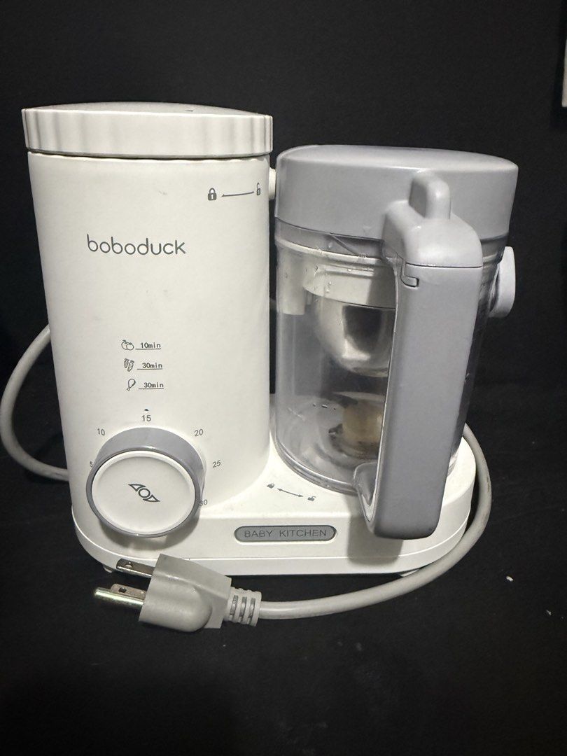 Baby Food Processor (Category: Weaning & Toddler Feeding) located in Manila. Submitted by hulyanaa (Listing ID 1448792534, Image 2). Description: WITH BOX AND FREE GIFT Highlights • Multi-functional 4 in 1 appliance - blender, steamer, defroster, and heater. • Steam and cook in a cup and directly stir after steaming, save time and ensure health. • Patent reversible steam basket makes the food more evenly heated. - After the food is steamed, just 