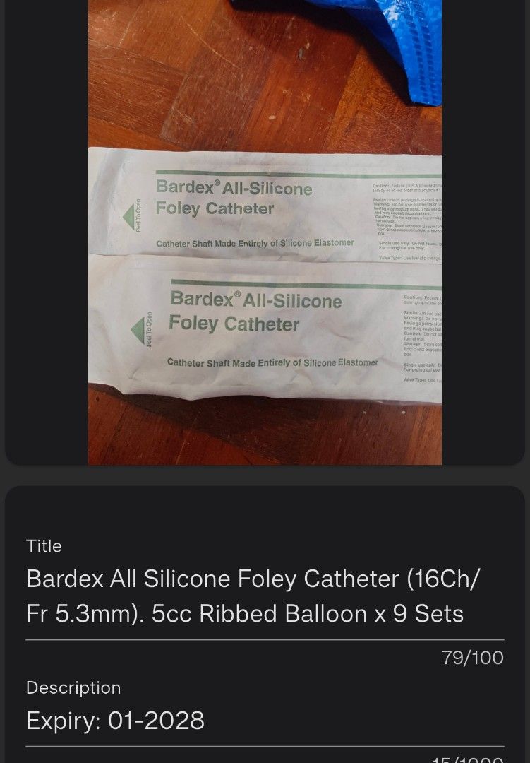 Basic Dressing Set (Assortment) (Category: Medical Supplies & Tools) located in Singapore. Submitted by bennygrab50 (Listing ID 1448728923, Image 3). Description: Assorted sets of basic medical dressing set and Baedex Catheter Expiry date as stated. All items are sealed and sterile. Great for first aid kits or personal use..