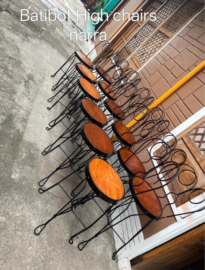 Batibot high chairs (Category: Chairs) located in Manila. Submitted by carmelites36250 (Listing ID 1448709847, Image 2). Description: *Vintage High chairs Batibot ✅ *Narra wood fully restored ✅ *Pm me ☎☎☎☎ @Pick up/ Delivery🚛 *Price-2500 each no issue 🎯 *take all for 30,000✅ #forsale.