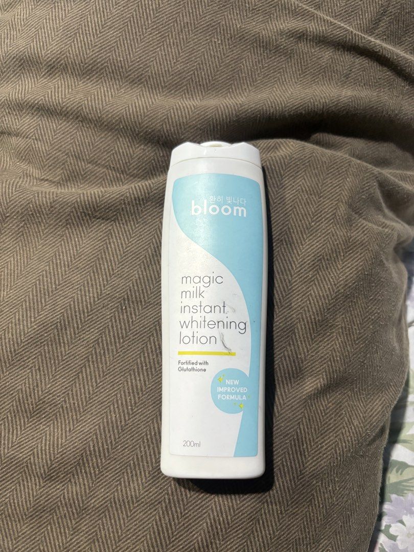 Bloom Magic Milk Instant Whitening Lotion 200ml (Category: Body Care) located in Quezon City. Submitted by jaslinenicole. (Listing ID 1448765689, Image 1). Description: - Bloom Magic Milk Instant Whitening Lotion - 200ml bottle - Fortified with Glutathione - New improved formula - Achieve brighter, instantly whitened skin.