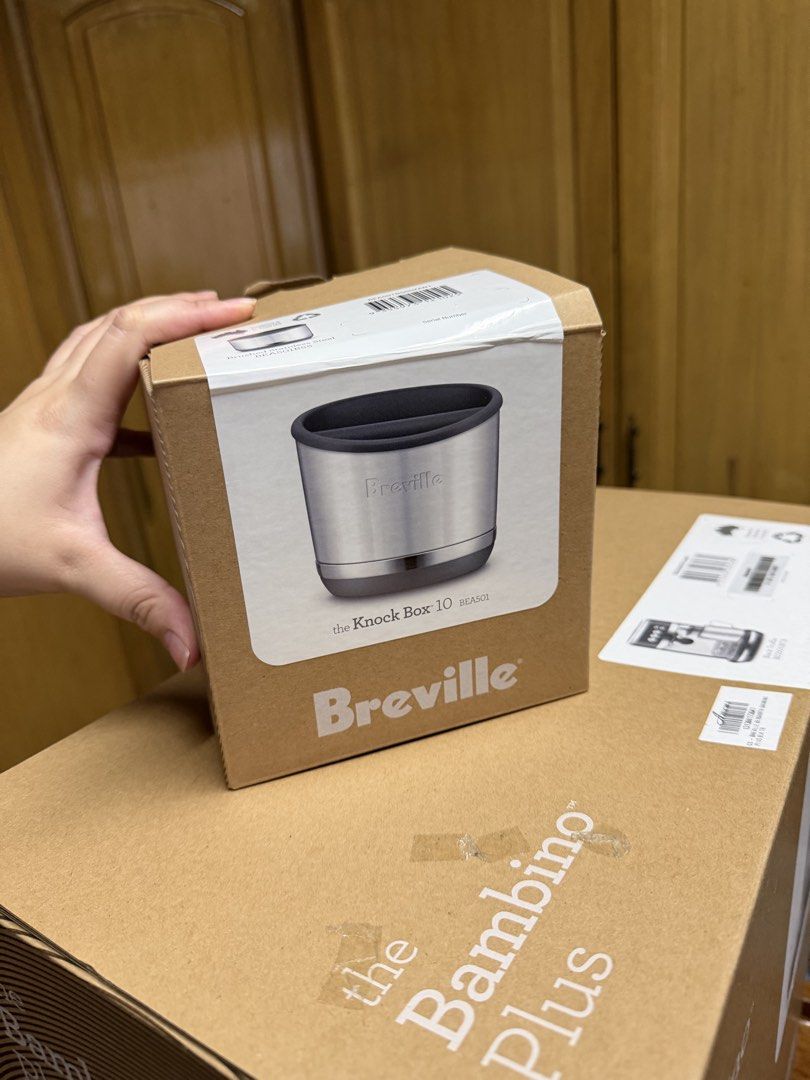 Breville Bambino Plus and knock box 10 (Category: Coffee Machines & Makers) located in Paranaque City. Submitted by belaloved (Listing ID 1448775992, Image 2). Description: 41k - machine 4k - knock box .