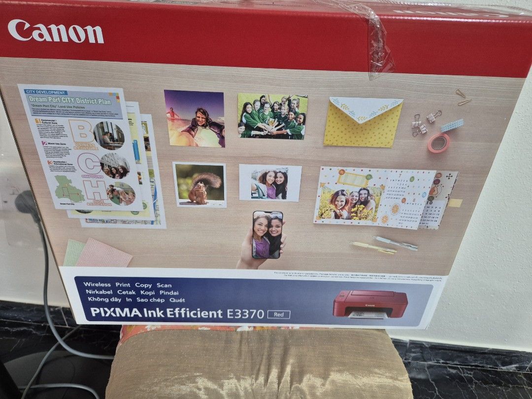 Canon PIXMA Ink Efficient E3370 Printer - Red505703358687488001