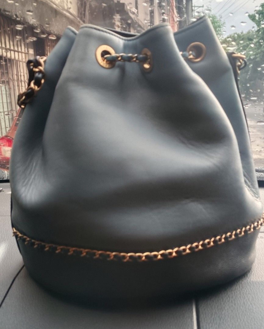 Chanel Blue Leather Chain Bucket Bag (Category: Luxury Bags & Wallets) located in Legazpi City. Submitted by georgepineda791 (Listing ID 1448810729, Image 2). Description: ✨ Preloved Chanel CC Lovely Bucket Bag A timeless and elegant Chanel bucket bag featuring a beautiful two-tone design—light blue on the upper part and navy blue on the lower and bottom part. It is accented with gold-tone hardware and chain straps, adding a classic and luxurious