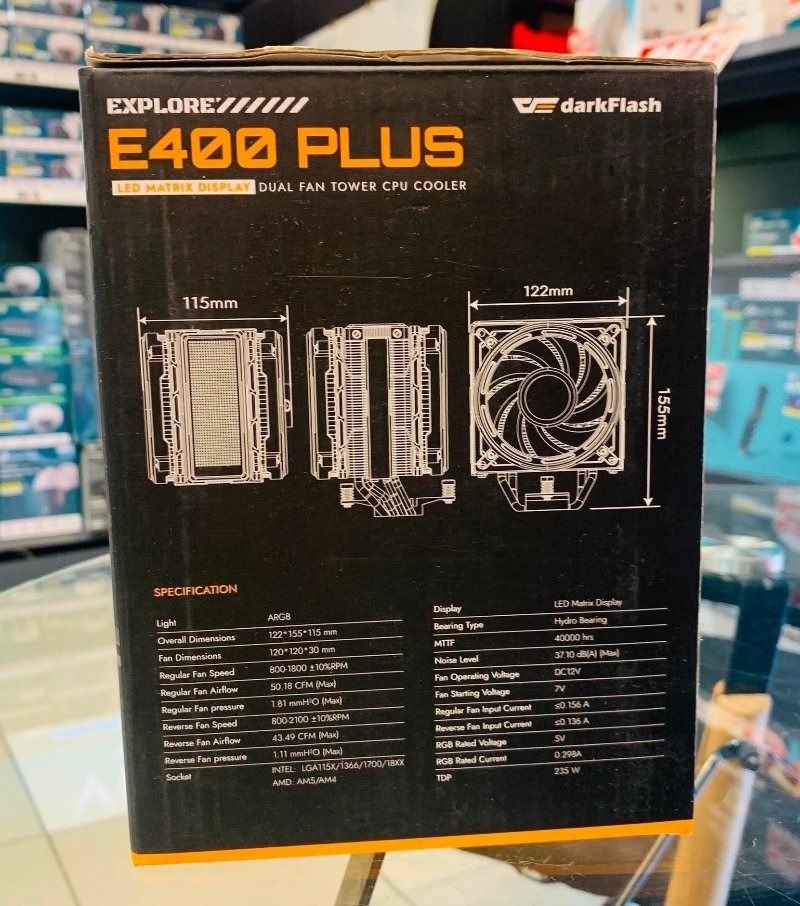 🆙DarkFlash E400 Plus Dual Fan Tower CPU Cooler with LED Matrix Display White (Category: Computer Parts) located in Makati City. Submitted by go.gadgetsph (Listing ID 1448747755, Image 2). Description: ✓WITH PHYSICAL STORE Makati City & Kawit Cavite ✓BRANDNEW, SEALED & ORIGINAL ✓PRICES IS SUBJECT TO CHANGE WITHOUT PRIOR NOTICE ✓PAYMENT OPTIONS: CASH/ GCASH/ BANK TRANSFER/ COD PM TO ORDER & INQUIRY Thank you for shopping!!! .