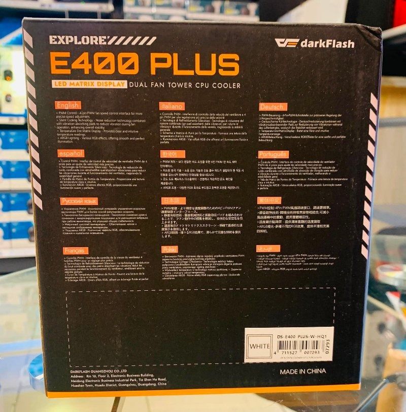 🆙DarkFlash E400 Plus Dual Fan Tower CPU Cooler with LED Matrix Display White (Category: Computer Parts) located in Makati City. Submitted by go.gadgetsph (Listing ID 1448747755, Image 3). Description: ✓WITH PHYSICAL STORE Makati City & Kawit Cavite ✓BRANDNEW, SEALED & ORIGINAL ✓PRICES IS SUBJECT TO CHANGE WITHOUT PRIOR NOTICE ✓PAYMENT OPTIONS: CASH/ GCASH/ BANK TRANSFER/ COD PM TO ORDER & INQUIRY Thank you for shopping!!! .