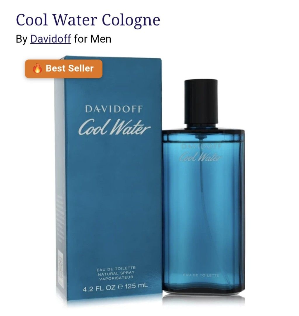 Davidoff Cool Water Cologne for Men 125 mL (Category: Fragrance & Deodorants) located in Quezon City. Submitted by project_guy (Listing ID 1448807418, Image 1). Description: - Davidoff Cool Water for Men - Eau de Toilette, Natural Spray - 125 mL bottle - Popular and classic scent - Versatile for everyday or special occasions.