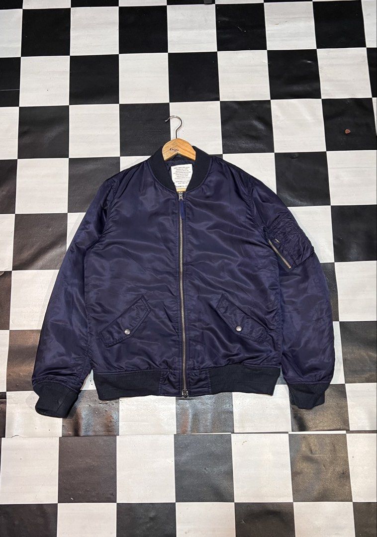 Denime bomber jacket (Category: Coats, Jackets and Outerwear) located in Kulim. Submitted by arhamzulkifli.cat (Listing ID 1448837240, Image 1). Description: Denime bomber jacket Pit/22.5 L/27 Condition 9/10 RM120.
