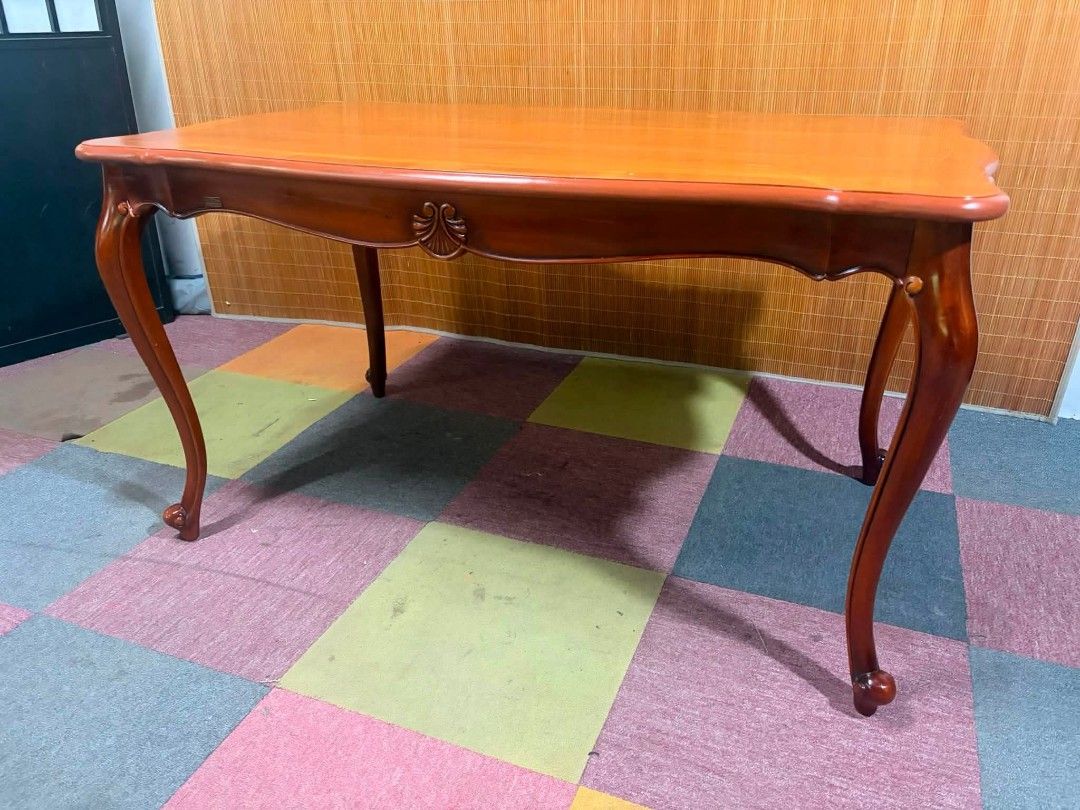 Dining Table (Category: Tables & Sets) located in Meycauayan. Submitted by marygracecasimiro (Listing ID 1448728167, Image 1). Description: Classic French Louis XV Dining Table SOLID WOOD!!! ANGGANDA!!! Price : 13,500 ✅ *SEE VIDEO COMMENT 55L x 33W x 30H inches In VERY good condition ♥️.