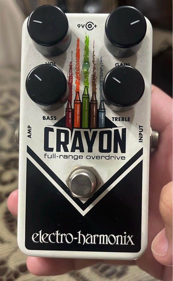 Electro-Harmonix Crayon Full-Range Overdrive Guitar Pedal (Category: Other Audio Equipment) located in Quezon City. Submitted by unnamedpotato23 (Listing ID 1448883128, Image 1). Description: - Electro-Harmonix Crayon Full-Range Overdrive Pedal -lightly used - no box, pedal only - slightly nego.