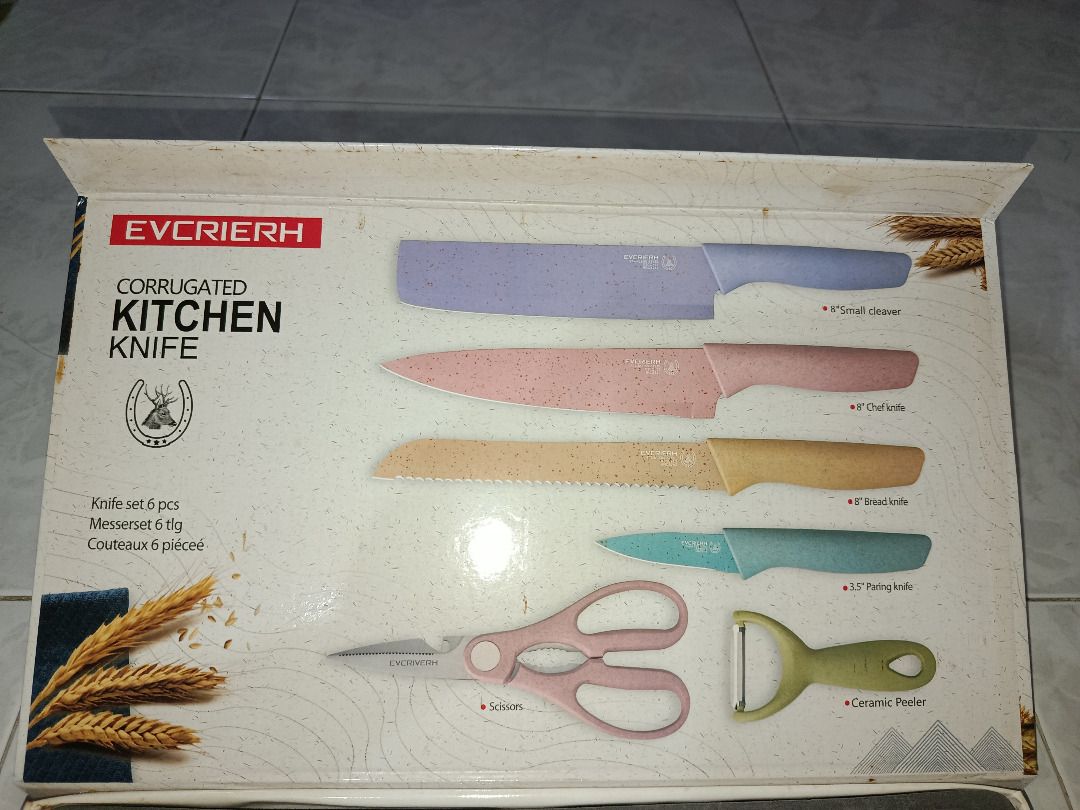 EVCRIERH Corrugated Kitchen Knife Set 6 pcs505771999920148481