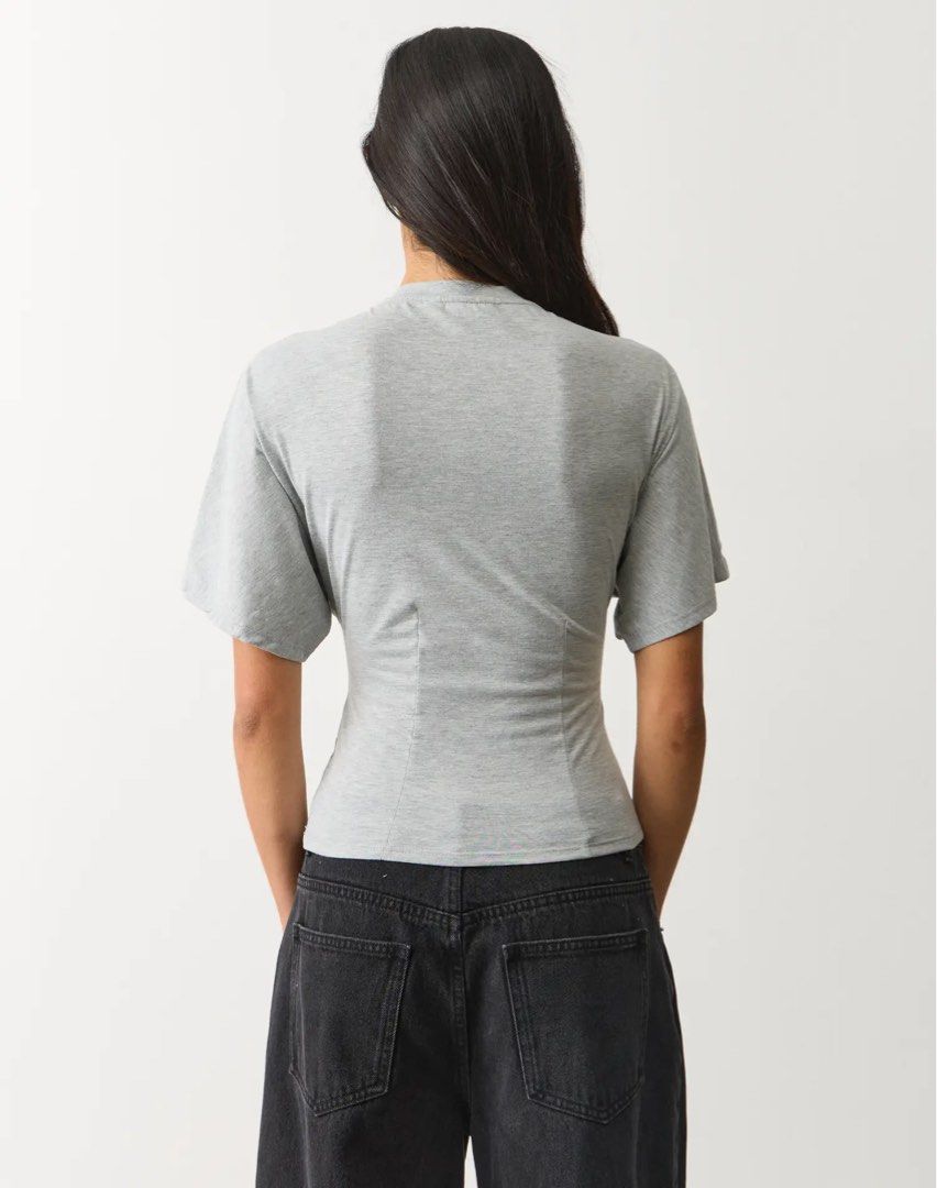 Glassons Cinched Short Sleeve Top (Category: Others Tops) located in Quezon City. Submitted by alimo13 (Listing ID 1448845668, Image 2). Description: Glassons Cinched Short Sleeve Top Size S Color: Pale Grey Marle BNWT. Bought directly from the Glassons site RFS: impulse buy.