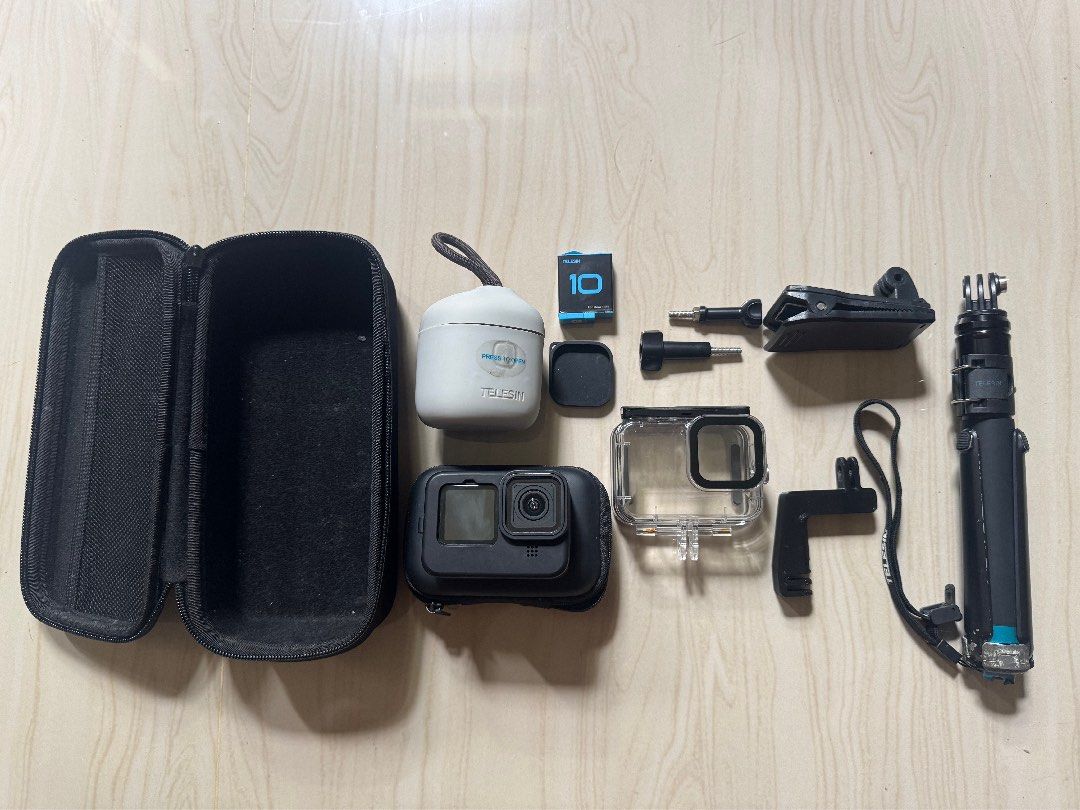 GoPro HERO 10 (Category: Cameras) located in Manila. Submitted by mystic_master (Listing ID 1448755248, Image 2). Description: Go Pro Hero 10 - All parts in the pictures are included - Barely used, like no dents visible on main camera - NO ISSUES, you only need spare batteries for back up - Some accessories are in used condition but still usable RFS: Declutter, bought new camera 10k nego.