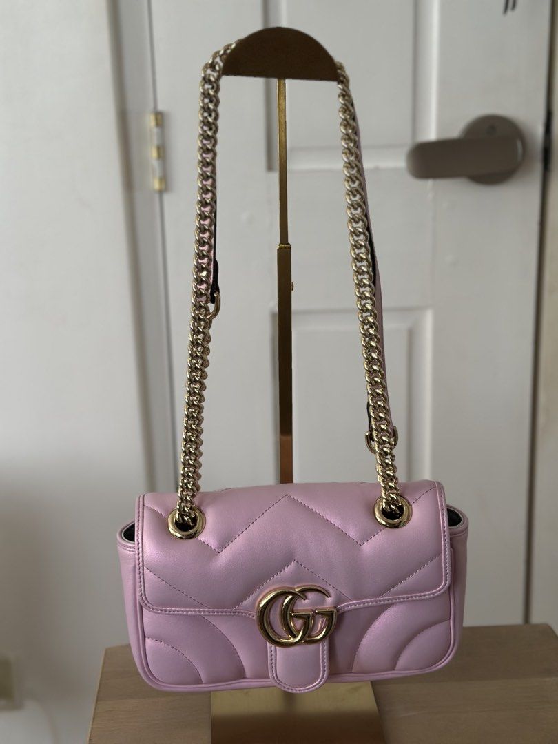 Gucci Marmont Iridescent Pink (Category: Luxury Bags & Wallets) located in Binan City. Submitted by ladylacy24 (Listing ID 1448719092, Image 1). Description: well loved pm for more details .
