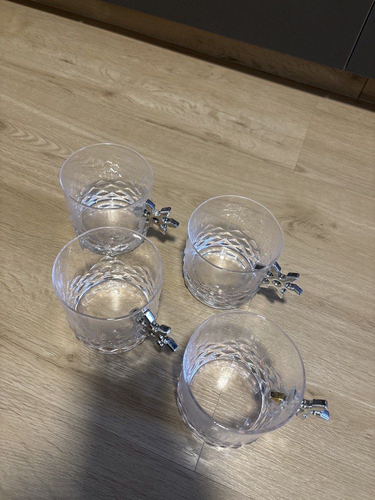 Hammered Glass Cup with Silver Handle505651235977973761