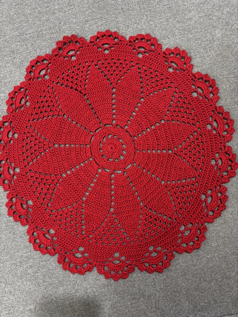Handmade Crochet Doilies - Various Colors Available (Category: Coffee & Tea Tableware) located in Trece Martires City. Submitted by mlmendoza16 (Listing ID 1448721694, Image 1). Description: - Beautiful handmade crochet doilies - Intricate floral patterns - Perfect for tables, shelves, or as coasters - Available colors: red, green, yellow, pink, beige - Adds a vintage touch to your home decor - Great for gifting.