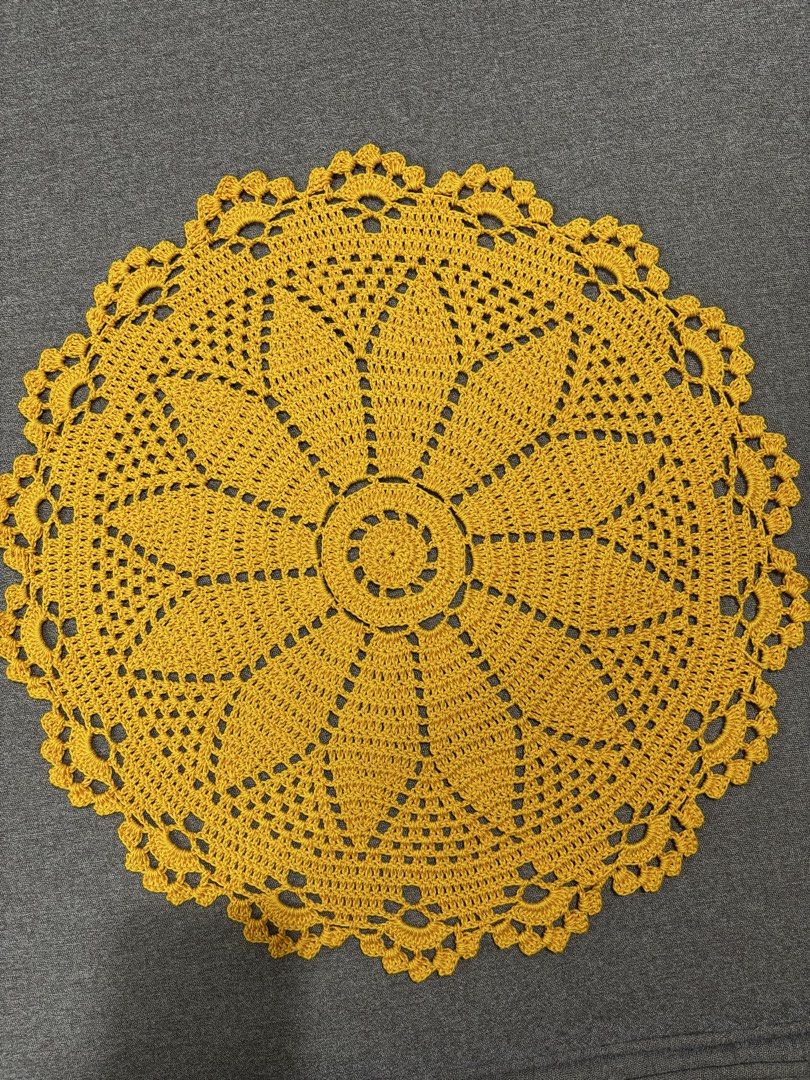 Handmade Crochet Doilies - Various Colors Available (Category: Coffee & Tea Tableware) located in Trece Martires City. Submitted by mlmendoza16 (Listing ID 1448721694, Image 3). Description: - Beautiful handmade crochet doilies - Intricate floral patterns - Perfect for tables, shelves, or as coasters - Available colors: red, green, yellow, pink, beige - Adds a vintage touch to your home decor - Great for gifting.