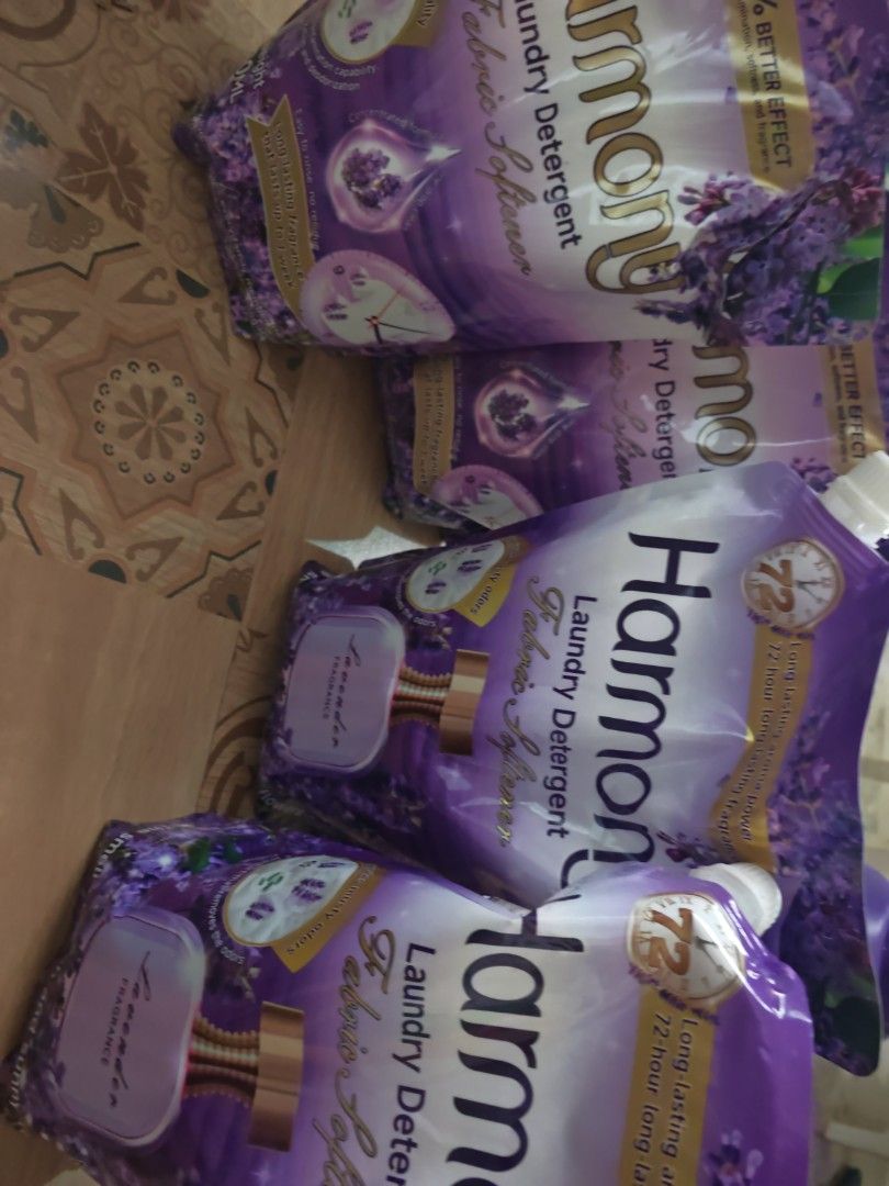 Harmony Laundry Detergent Fabric Softener Lavender Refill Pouch (Category: Laundry Baskets) located in Manila. Submitted by anj2123 (Listing ID 1448726369, Image 2). Description: - Harmony Laundry Detergent Fabric Softener - Soothing Lavender scent - Long-lasting fragrance for up to 72 hours - Provides 99% better cleaning effect - Available in convenient refill pouches - Also available in a 2200 bottle that worth 200 and 2000ml for 150 only meet 