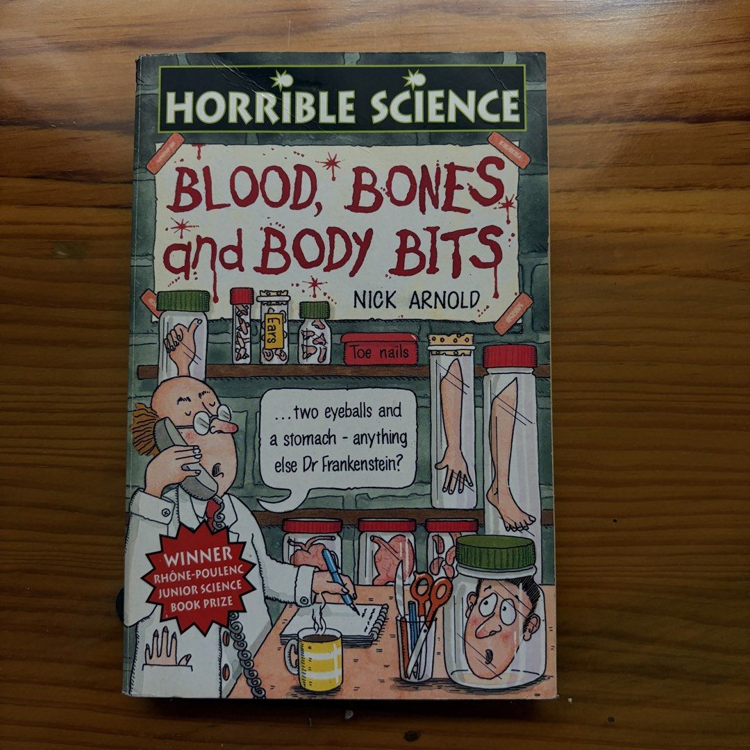Horrible Science: Blood, Bones and Body Bits Book (Category: Children's Books) located in Baguio. Submitted by erblush (Listing ID 1448784429, Image 1). Description: - Horrible Science book focusing on blood, bones, and body bits. - Explores the "squishy bits" under your skin. - Answers questions like where food goes and what happens when a boil bursts. - Includes frightful facts, funny tests, and crazy cartoons. - Ideal for curious minds and you