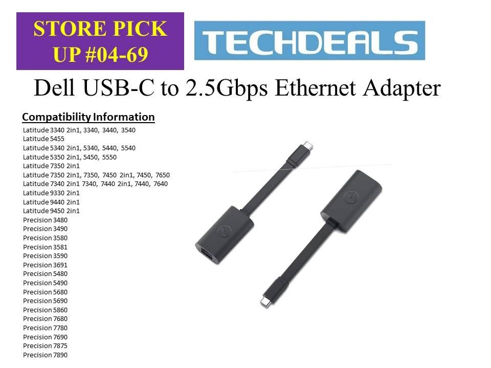 IN STOCK | Dell USB-C to 2.5Gbps Ethernet Adapter
