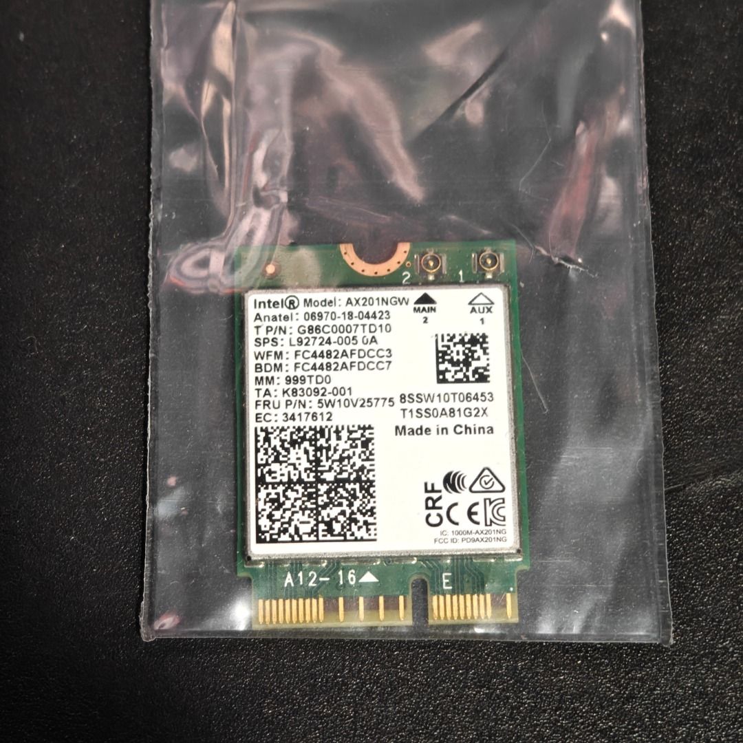 Intel AX201 Wi-Fi 6 Bluetooth Module M.2 Card505695637498112000