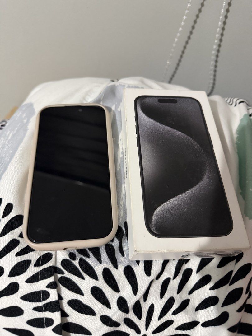 iPhone 15 Pro 128GB (Category: iPhone 15 Series) located in General Trias. Submitted by krisclaudine (Listing ID 1448699184, Image 2). Description: Selling my iPhone 15 Pro with Box Slightly used! - 128 GB - Black - with tempered back and front - 80% batt life - with original apple charger - lady owned - no issues - Globe locked - no icloud issue - crisp buttons ✅Can do shipping c/o buyer ✅ Meet up para safe ✅ Negotiable for sure buyer RFS: upgra