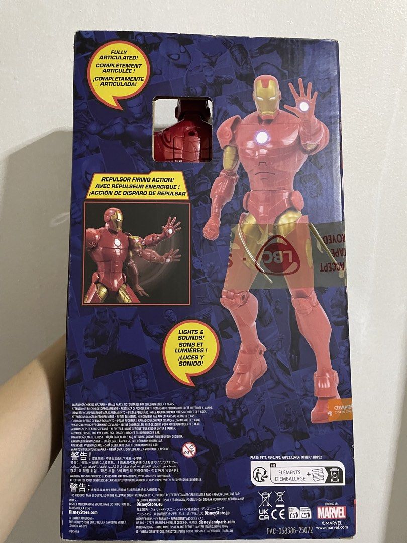 Iron Man Talking - Disney Store Exclusive (Category: Figurines & Statues) located in Quezon City. Submitted by logic31 (Listing ID 1448854890, Image 2). Description: Working sounds and lights! 13.5 - 14 inches figure. Pwede ko po i-send yung video. Quezon City area Lalamove within Metro Manila JNT courier if outside Metro Manila.