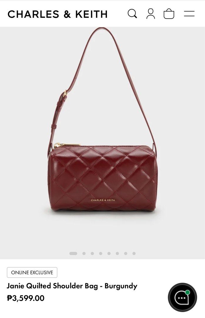 Janie Quilted Shoulder Bag - Burgundy (Category: Cross-body Bags) located in Antipolo. Submitted by bhrl__48 (Listing ID 1448773078, Image 2). Description: - BRAND NEW and NEVER USED - Comes with dust bag and sticker.