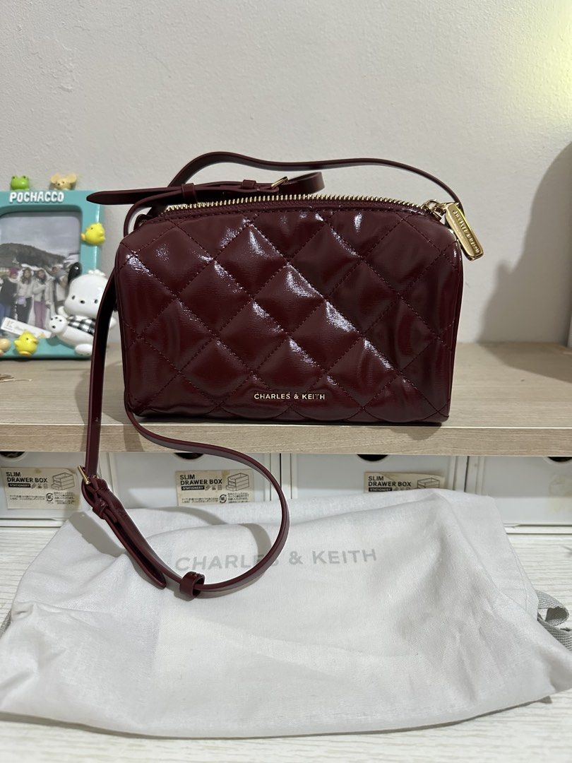 Janie Quilted Shoulder Bag - Burgundy (Category: Cross-body Bags) located in Antipolo. Submitted by bhrl__48 (Listing ID 1448773078, Image 3). Description: - BRAND NEW and NEVER USED - Comes with dust bag and sticker.
