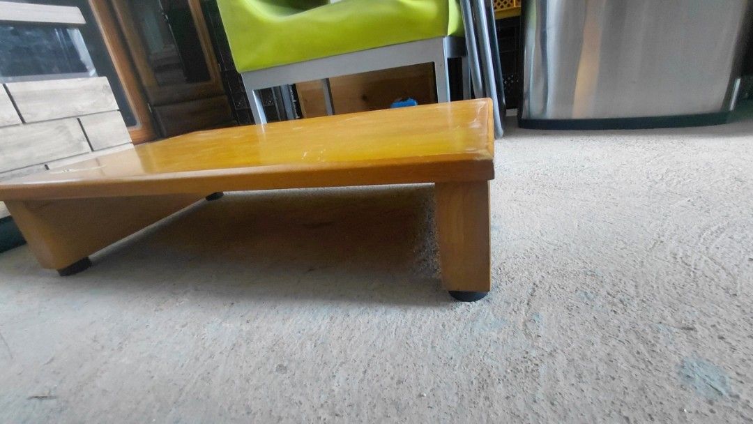 Japanese-style floor table (Category: Coffee & Tea Tableware) located in Bacoor. Submitted by giyu.000 (Listing ID 1448732709, Image 2). Description: Selling this sturdy solid wood low table in good used condition. Perfect for a laptop setup, study table, coffee table, breakfast table, or Japanese-style floor seating. Strong and durable with a smooth wood finish. Has minor scratches due to normal use but doesn't affect its function. Condition: ✅ 