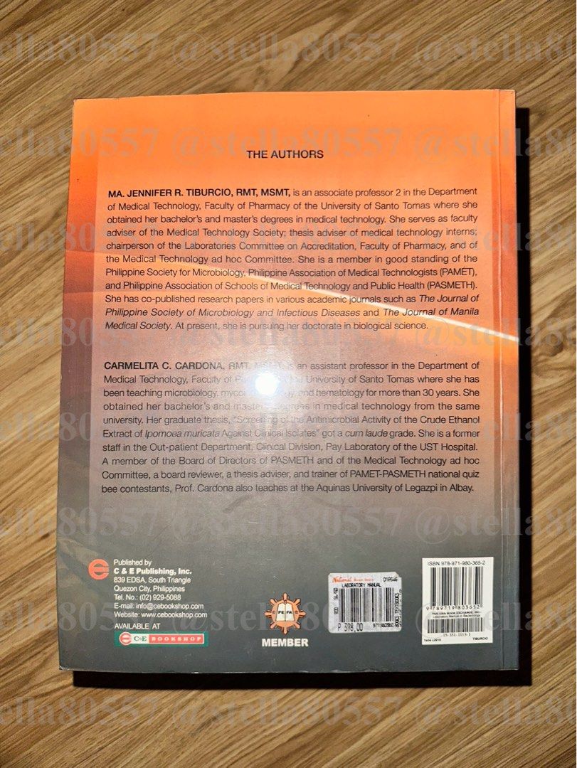 Laboratory Manual in Bacteriology (Category: Textbooks) located in Marikina City. Submitted by stella80557 (Listing ID 1448770485, Image 2). Description: Medtech book for Year 2 Original Price: 398 Selling Price: 295 Condition: Good as new. With plastic cover. RFS: Decluttering. Already passed the boards. Shipping fee shouldered by buyer.