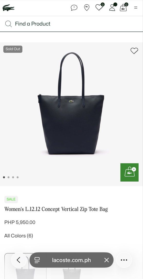 Lacoste L.12.12 Concept Vertical Zip Tote Bag (Category: Tote Bags) located in Angeles City. Submitted by fasteagle_575083 (Listing ID 1448854539, Image 1). Description: Original bought it to Duty Free (D’Heights Clark) - Classic black tote bag from Lacoste - Vertical zip closure for security - Spacious interior, perfect for everyday essentials or travel - Durable material for long-lasting use - Comfortable handles for easy carrying - Simple and 