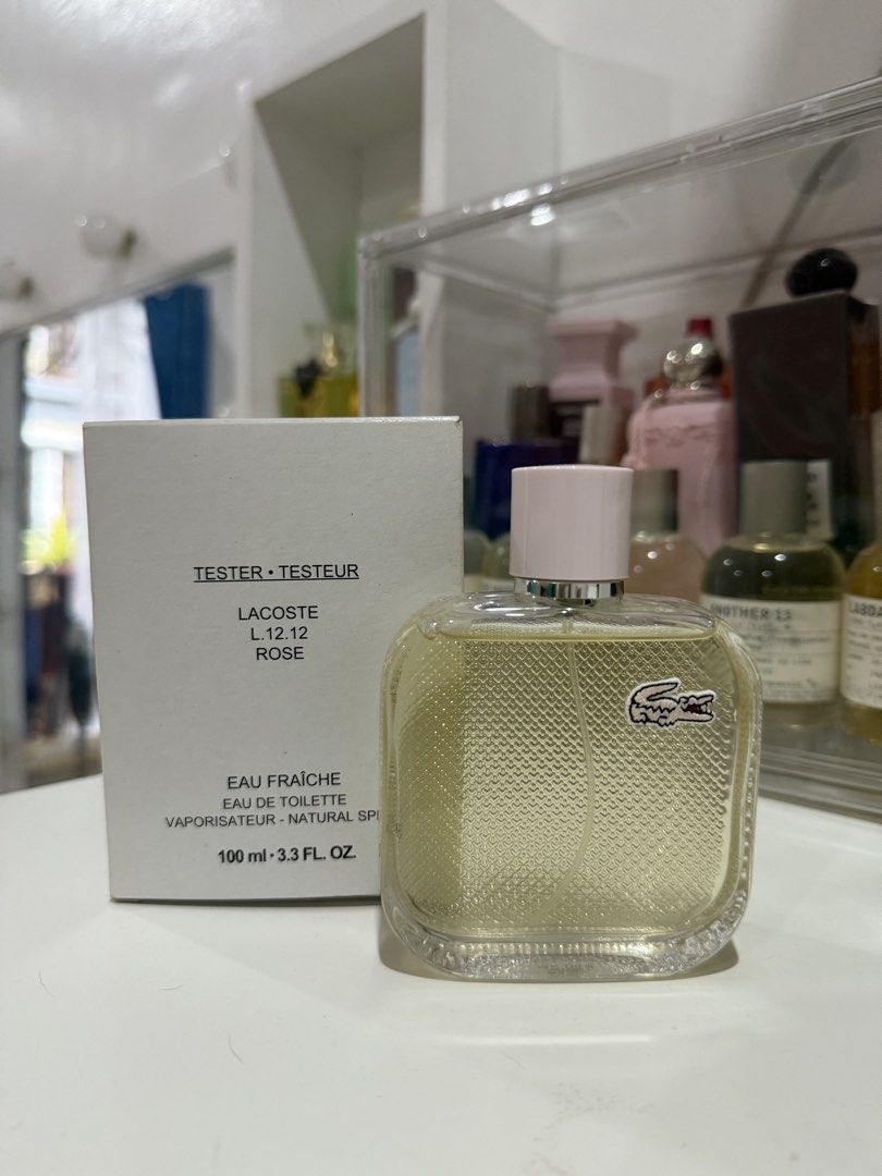 Lacoste Rose EDT 100ml TESTER ONLY (Category: Fragrance & Deodorants) located in Pasig City. Submitted by kluxstuff (Listing ID 1448791792, Image 1). Description: TESTER ONLY - Lacoste L.12.12 Rose Eau Fraiche - 100ml 📍Cainta .