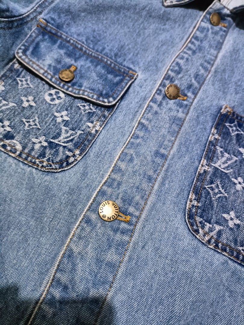 Louis Vuitton Monogram Denim Jacket (Category: Luxury Apparel) located in Angeles City. Submitted by jcarino_1822 (Listing ID 1448797846, Image 1). Description: - Iconic LV monogram denim jacket - Size: 36 - Multiple functional front pockets - Engraved LV logo buttons - Perfect addition to any designer collection.