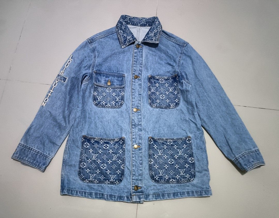 Louis Vuitton Monogram Denim Jacket (Category: Luxury Apparel) located in Angeles City. Submitted by jcarino_1822 (Listing ID 1448797846, Image 2). Description: - Iconic LV monogram denim jacket - Size: 36 - Multiple functional front pockets - Engraved LV logo buttons - Perfect addition to any designer collection.