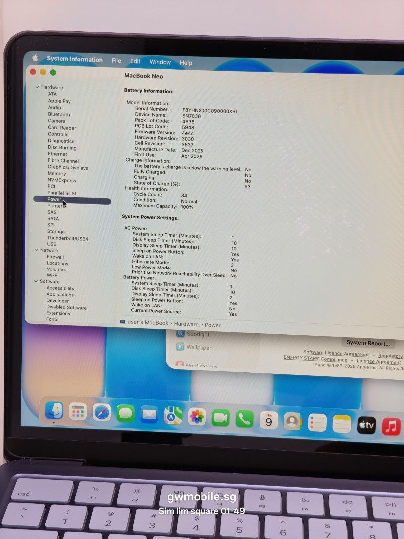 MacBook Neo 8/256GB 58740505820173220587524