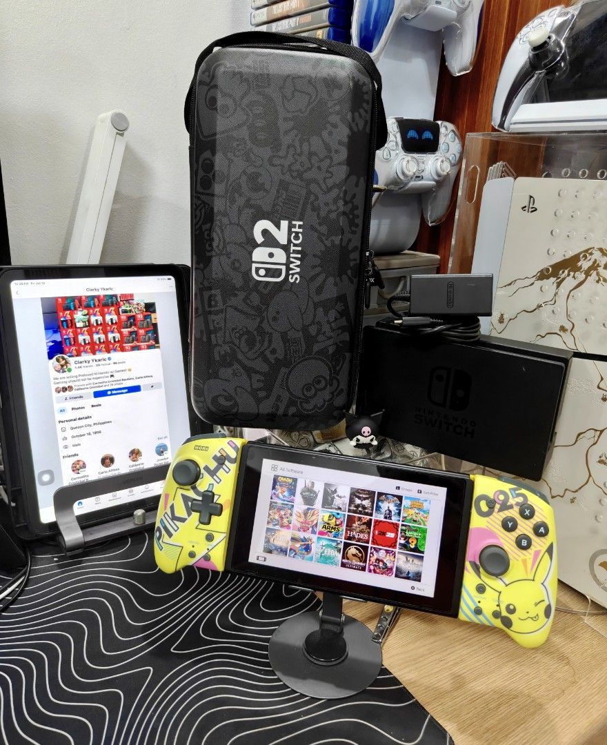 Nintendo Switch V2 with Free Games (Category: Nintendo) located in Manila. Submitted by nswitchgear (Listing ID 1448744806, Image 2). Description: Nintendo Switch V2 with Free Games ₱8,499 FREE acess to my Paid games Legit purchase not Jailbreak. Used item but in Good/Best condition Can give 7 Days personal Warranty for peace of mind. -Doon po tayo sa kaya tayong issupport, dont settle for less. Replace Joycon with Limited Pikachu Hori Splitpad(m