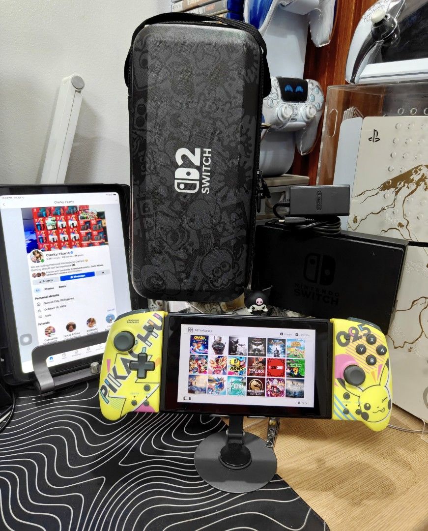 Nintendo Switch V2 with Free Games (Category: Nintendo) located in Manila. Submitted by nswitchgear (Listing ID 1448744806, Image 1). Description: Nintendo Switch V2 with Free Games ₱8,499 FREE acess to my Paid games Legit purchase not Jailbreak. Used item but in Good/Best condition Can give 7 Days personal Warranty for peace of mind. -Doon po tayo sa kaya tayong issupport, dont settle for less. Replace Joycon with Limited Pikachu Hori Splitpad(m