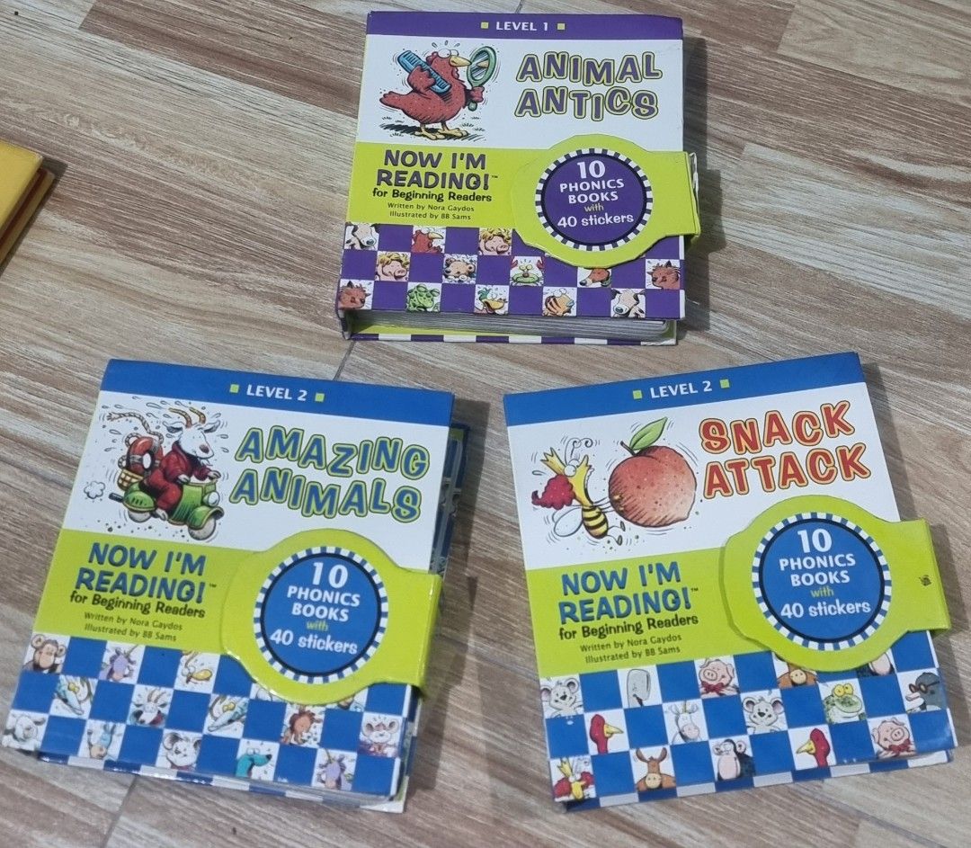 Now I'm Reading! Phonics Books for Beginning Readers Set (Category: Children's Books) located in Santa Rosa. Submitted by grace116 (Listing ID 1448719807, Image 1). Description: - Set of "Now I'm Reading!" phonics books for beginning readers. - Includes Level 1 "Animal Antics" and Level 2 "Amazing Animals" & "Snack Attack". - Each set contains a Parent Guide and 10 phonics books. - Comes with 40 stickers per set. - Perfect for young children lear