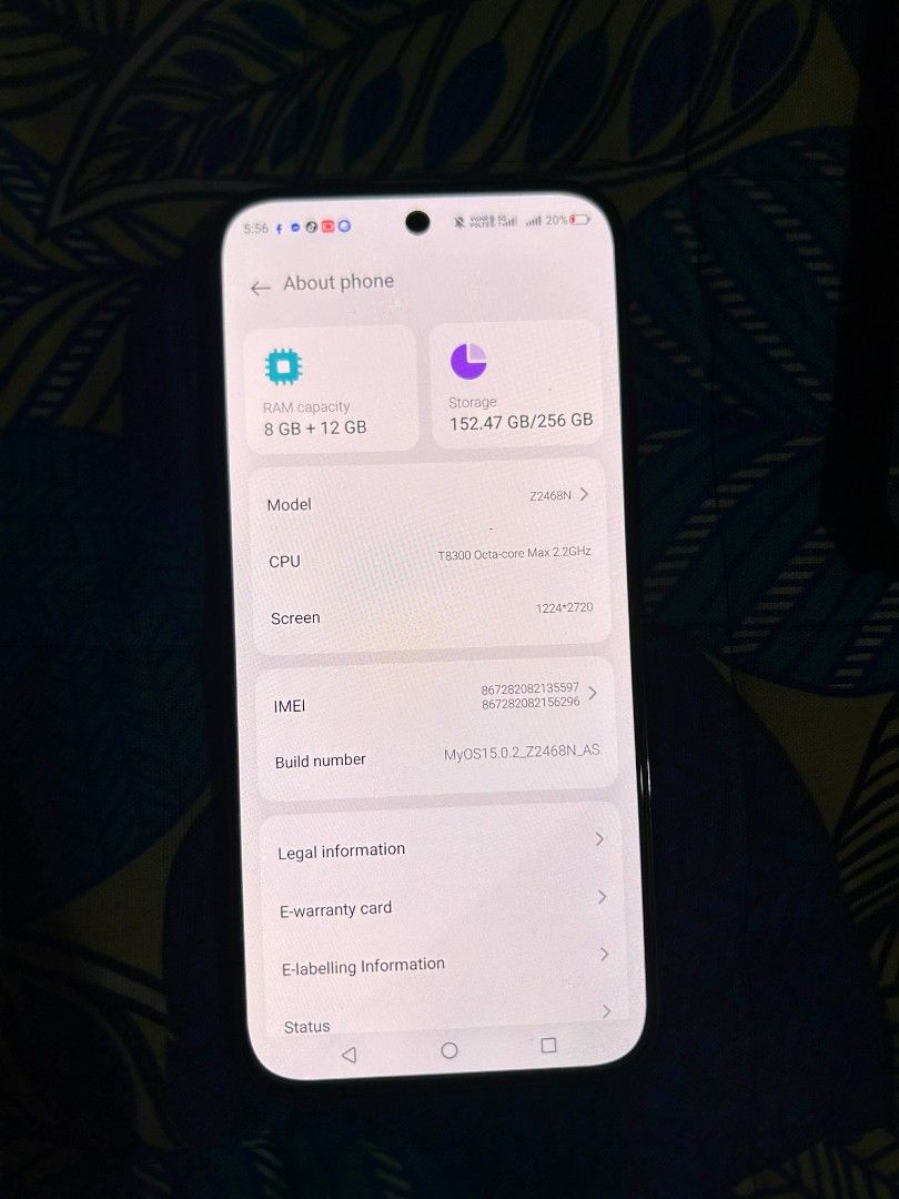 Nubia Air 5G (Category: Android Others) located in Manila. Submitted by genusbayer22376 (Listing ID 1448722719, Image 1). Description: Model: Nubia Air 5G Network: 5G Storage: 256GB RAM: 8+12GB Display: 6.7-inch AMOLED, 120Hz refresh rate Processor: T8300 Octa-core Max 2.2GHz Rear Camera: 50MP AI Dual Camera Front Camera: 16MP Selfie Camera Battery: 5,000mAh Charging: 33W Fast Charging Operating System: Android Security: In-display Fingerprint Sc