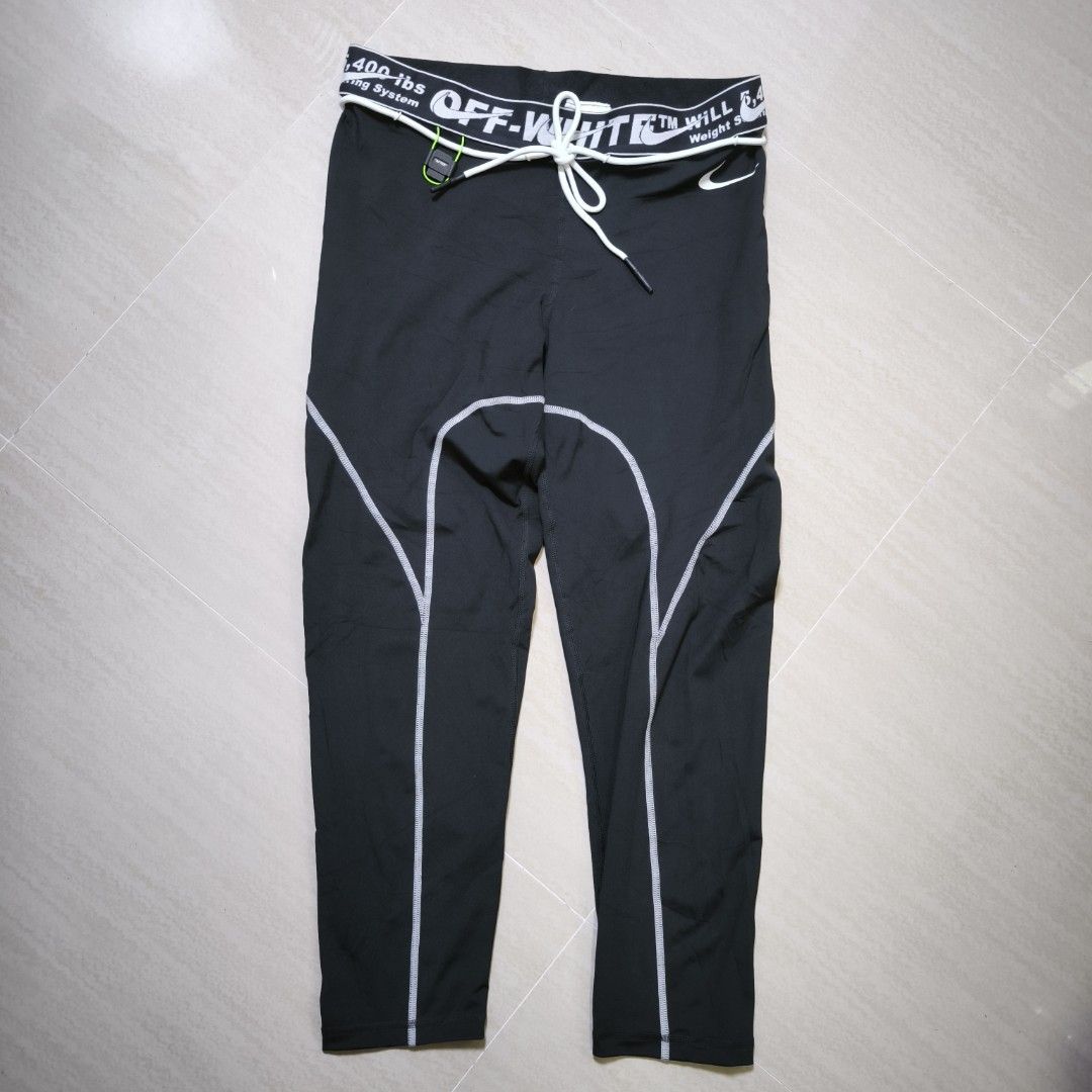Offwhite x Nike Running tights Large (Category: Activewear) located in Guimba. Submitted by naztystuff (Listing ID 1448719744, Image 1). Description: size large 14x31.5 Excellent No flaws.