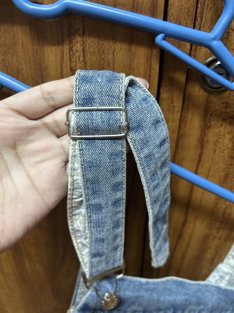 patched ragged denim jumper shorts (Category: Rompers) located in Caloocan City. Submitted by steamed_catto (Listing ID 1448829220, Image 3). Description: Brand: No brand Size: S Color: Denim Details: Adjustable jumper Quality: Preloved Rate: ⭐⭐⭐⭐⭐️ 📌Color may vary due to lighting..