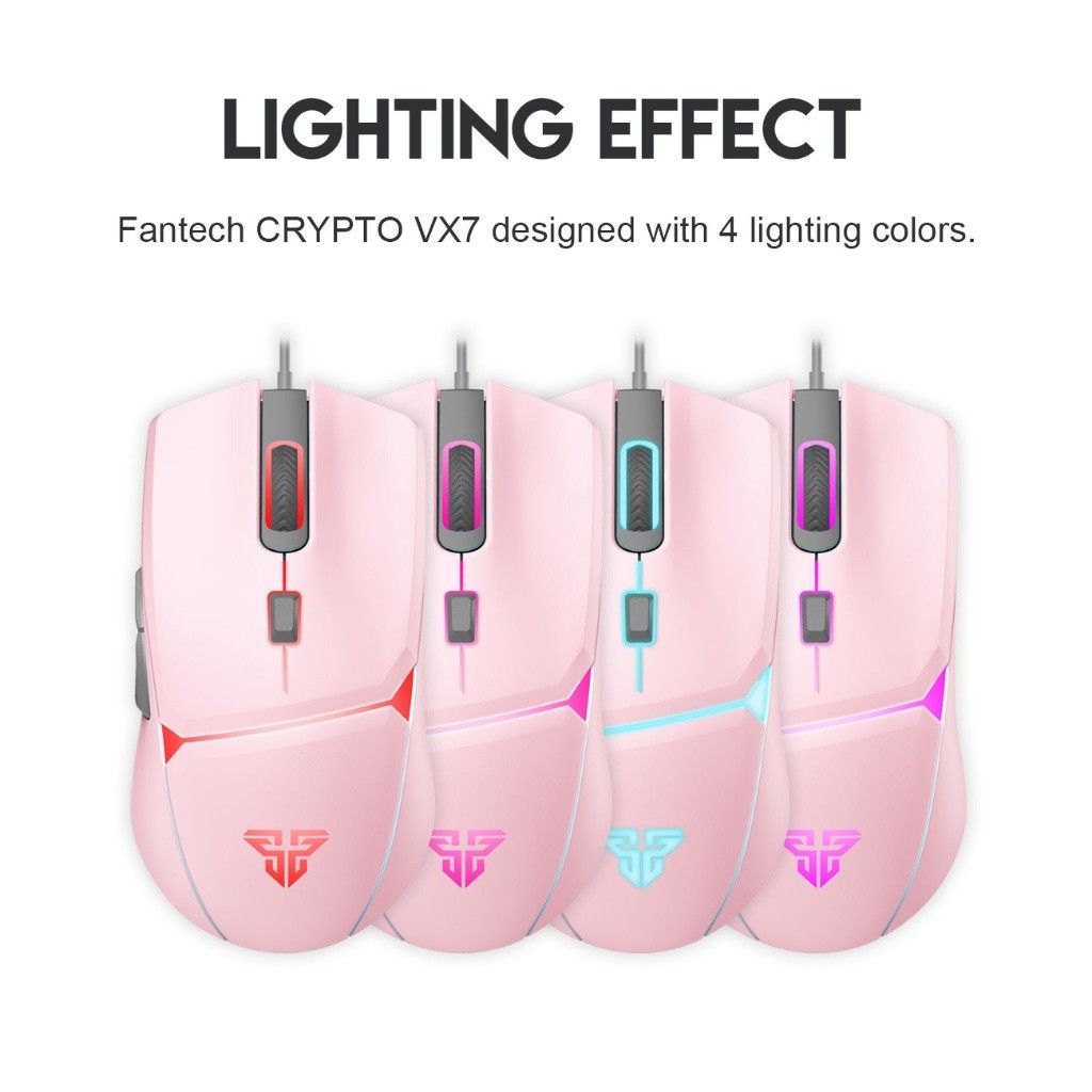 Pink mouse 🐁 (Category: Mouse & Mousepads) located in Cebu City. Submitted by shoppers_544 (Listing ID 1448835957, Image 1). Description: Check out Fantech VX7 Crypto Wired Programmable Macro Gaming Mouse with Lighting Effects.